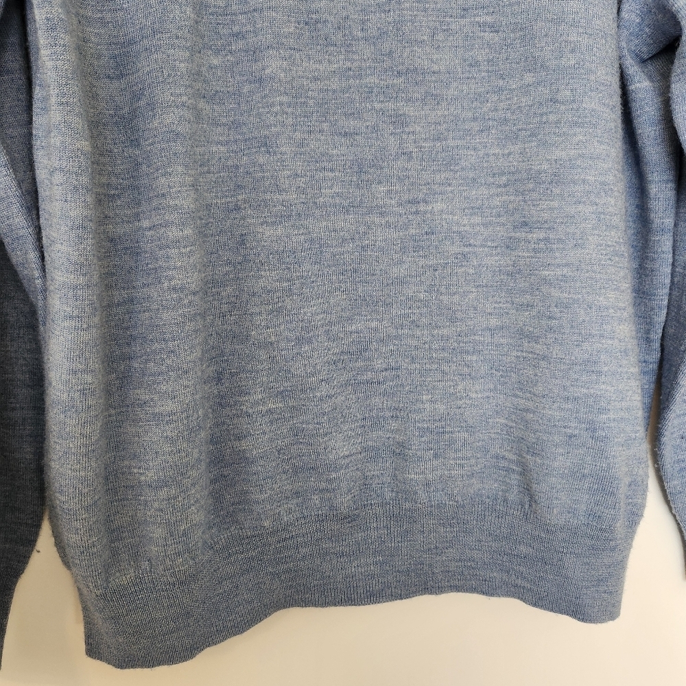 Jos A Bank Merino Wool Quarter Zip Sweater Mens XL Blue - Picture 5 of 9